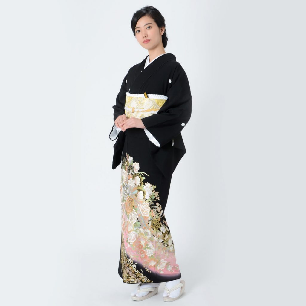 T388 桂由美ピンクぼかし 薔薇にリボン